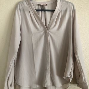 SHEER CREAM GREY FOREVER 21 BLOUSE